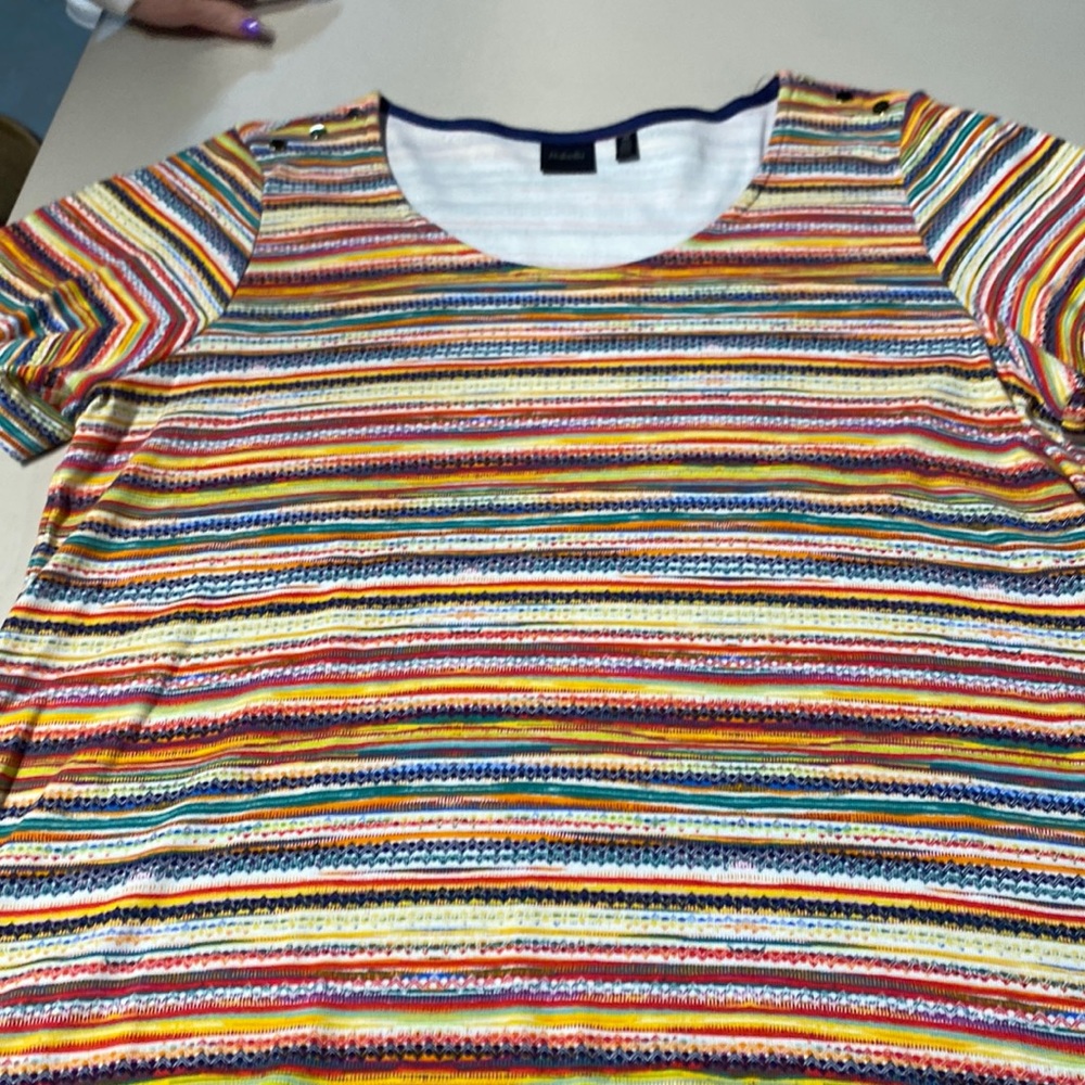 Rafaella casual top colored stipe pattern